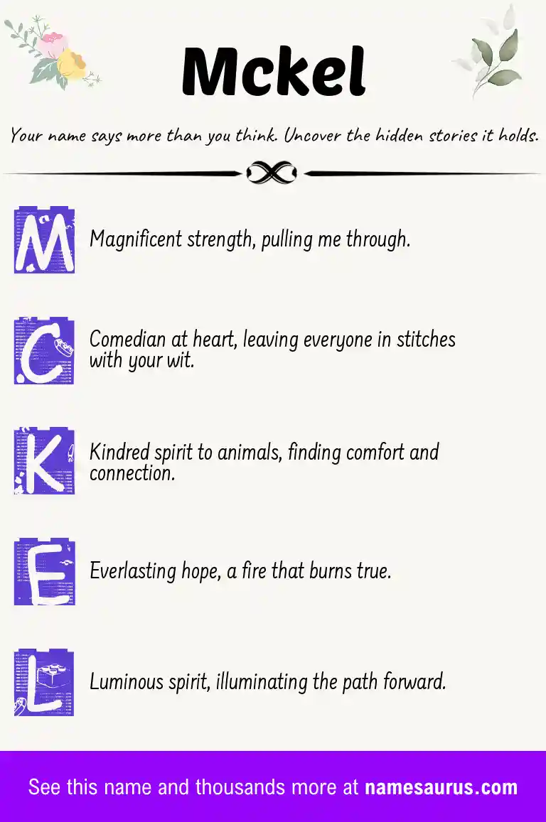 Acrostic poem about Mckel.