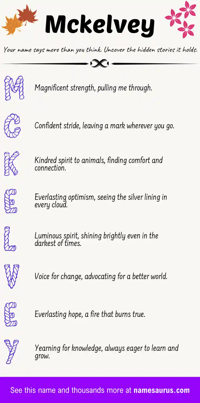 Acrostic poem about Mckelvey.