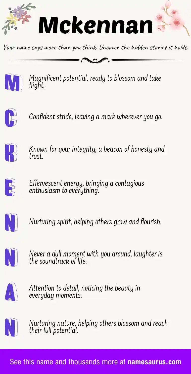 Acrostic poem about Mckennan.