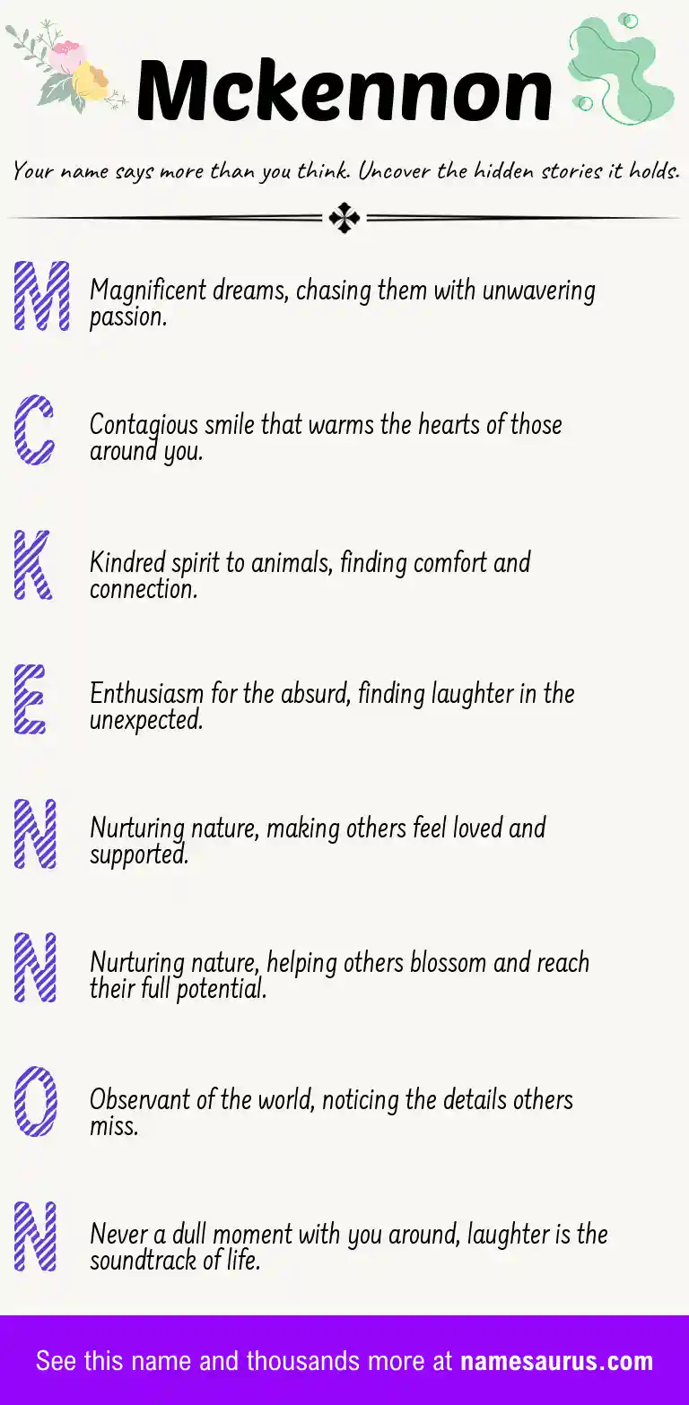 Acrostic poem about Mckennon.