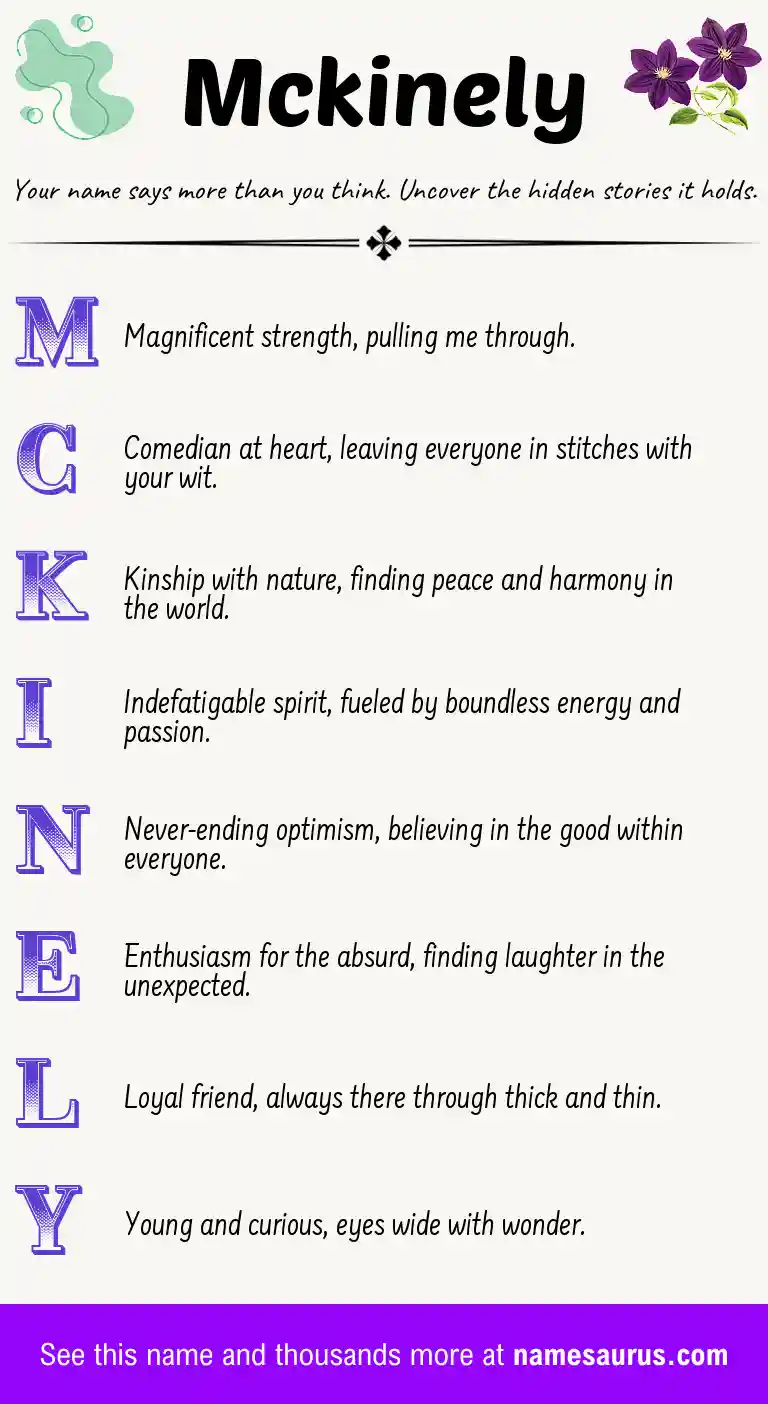 Acrostic poem about Mckinely.