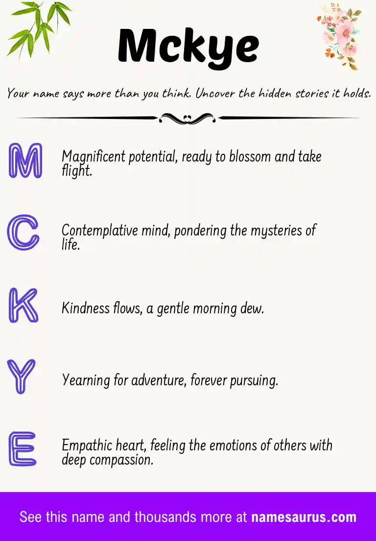 Acrostic poem about Mckye.