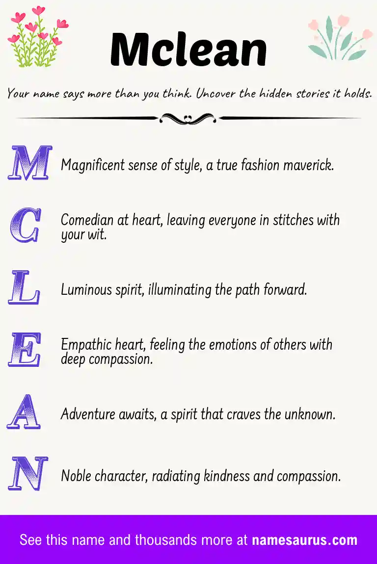 Acrostic poem about Mclean.