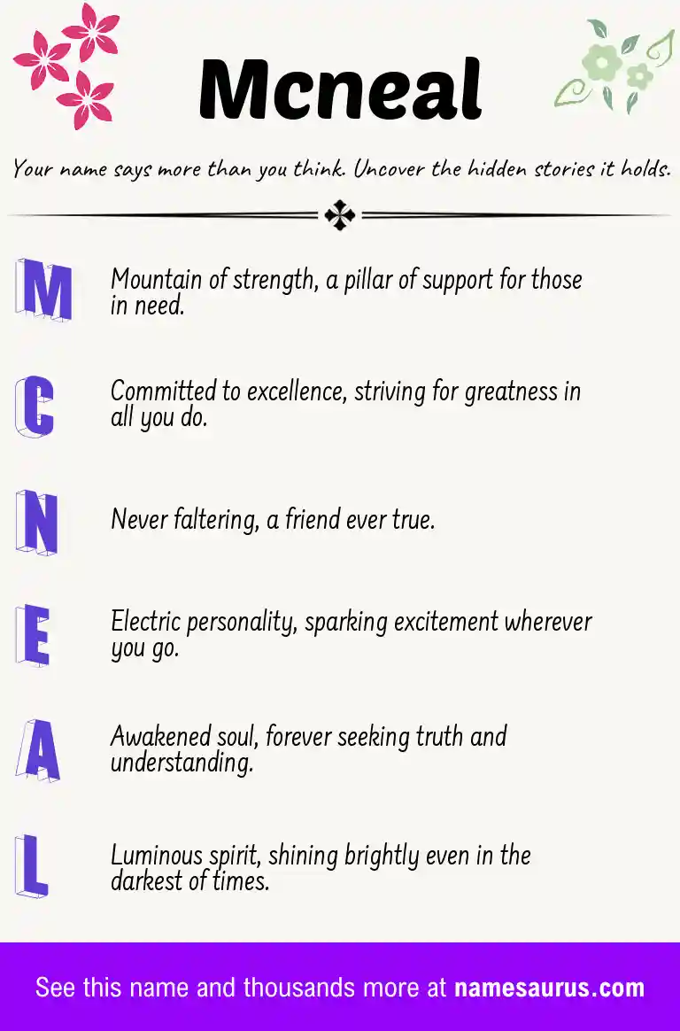 Acrostic poem about Mcneal.