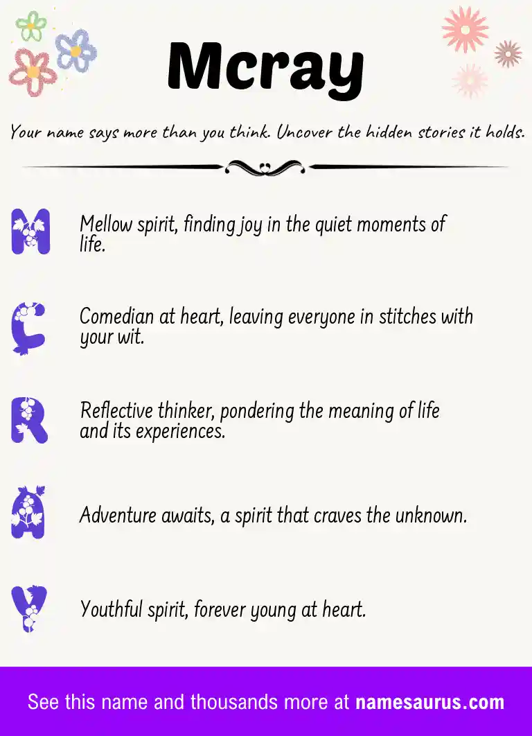 Acrostic poem about Mcray.