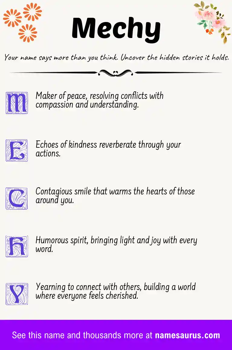 Acrostic poem about Mechy.
