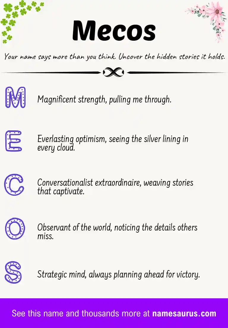 Acrostic poem about Mecos.