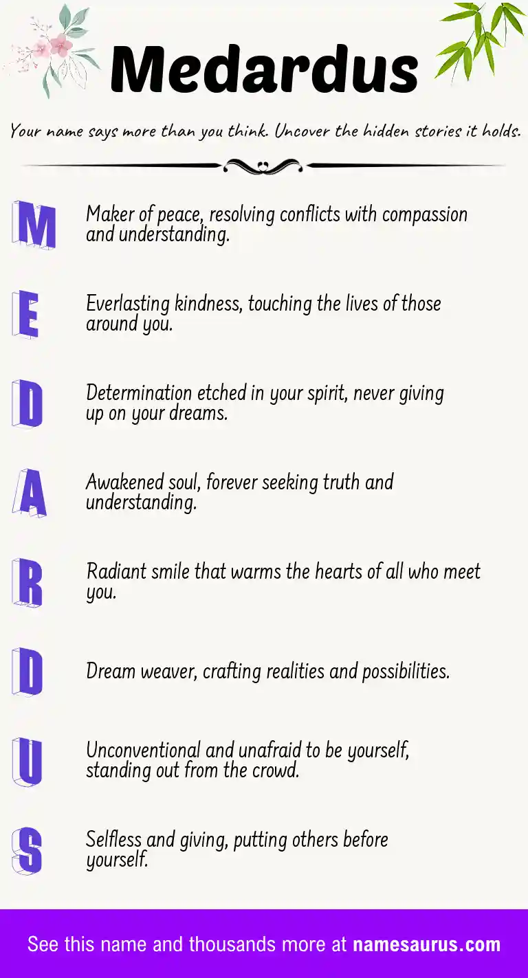 Acrostic poem about Medardus.