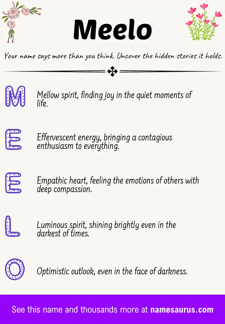 Acrostic poem about Meelo.