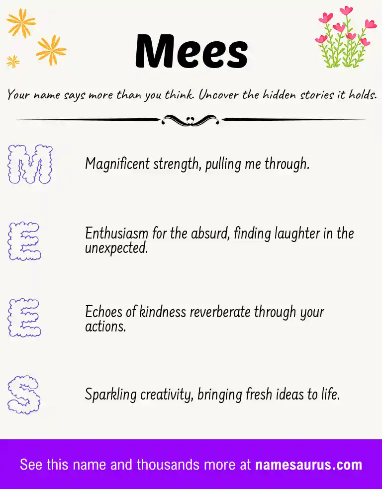 Acrostic poem about Mees.