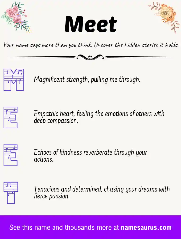 Acrostic poem about Meet.