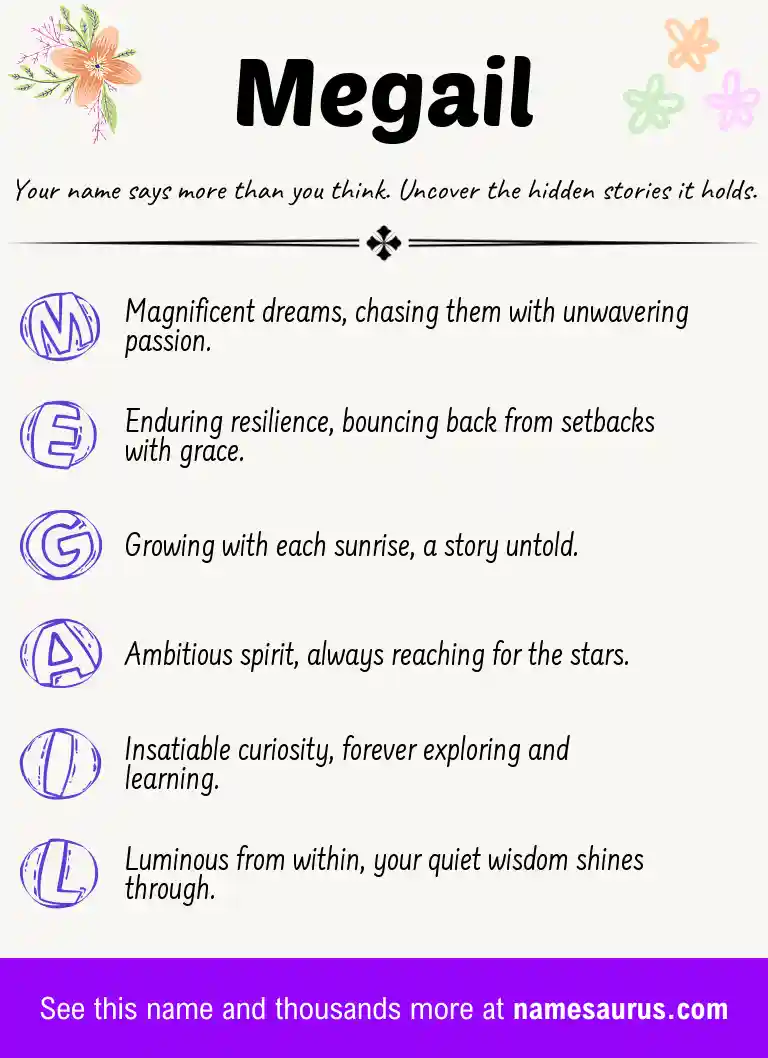 Acrostic poem about Megail.