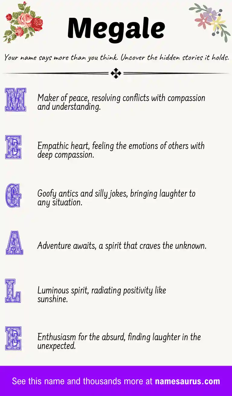 Acrostic poem about Megale.