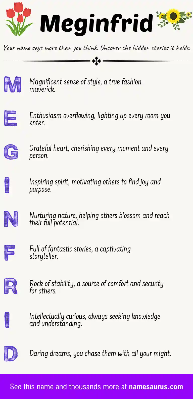 Acrostic poem about Meginfrid.