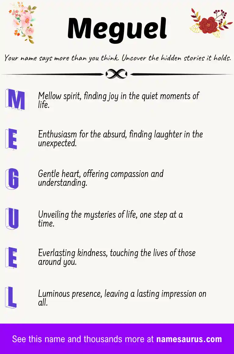 Acrostic poem about Meguel.