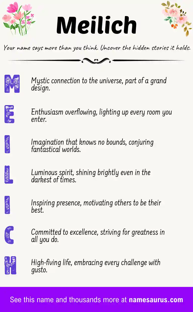 Acrostic poem about Meilich.