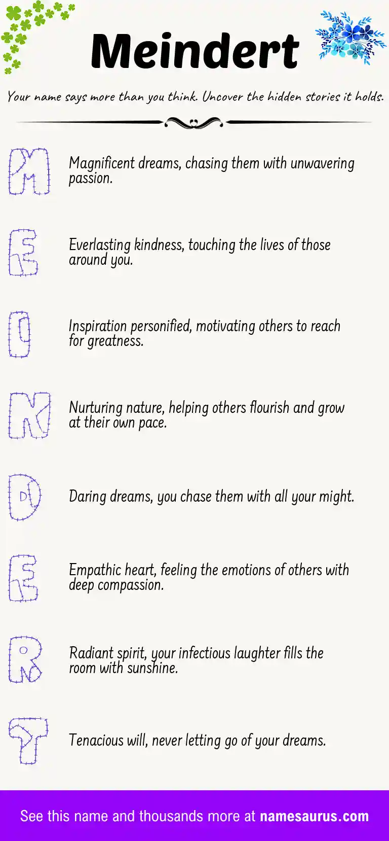 Acrostic poem about Meindert.