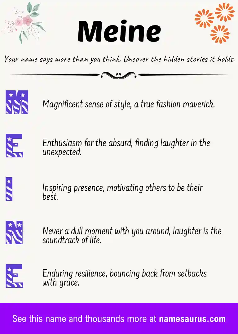 Acrostic poem about Meine.