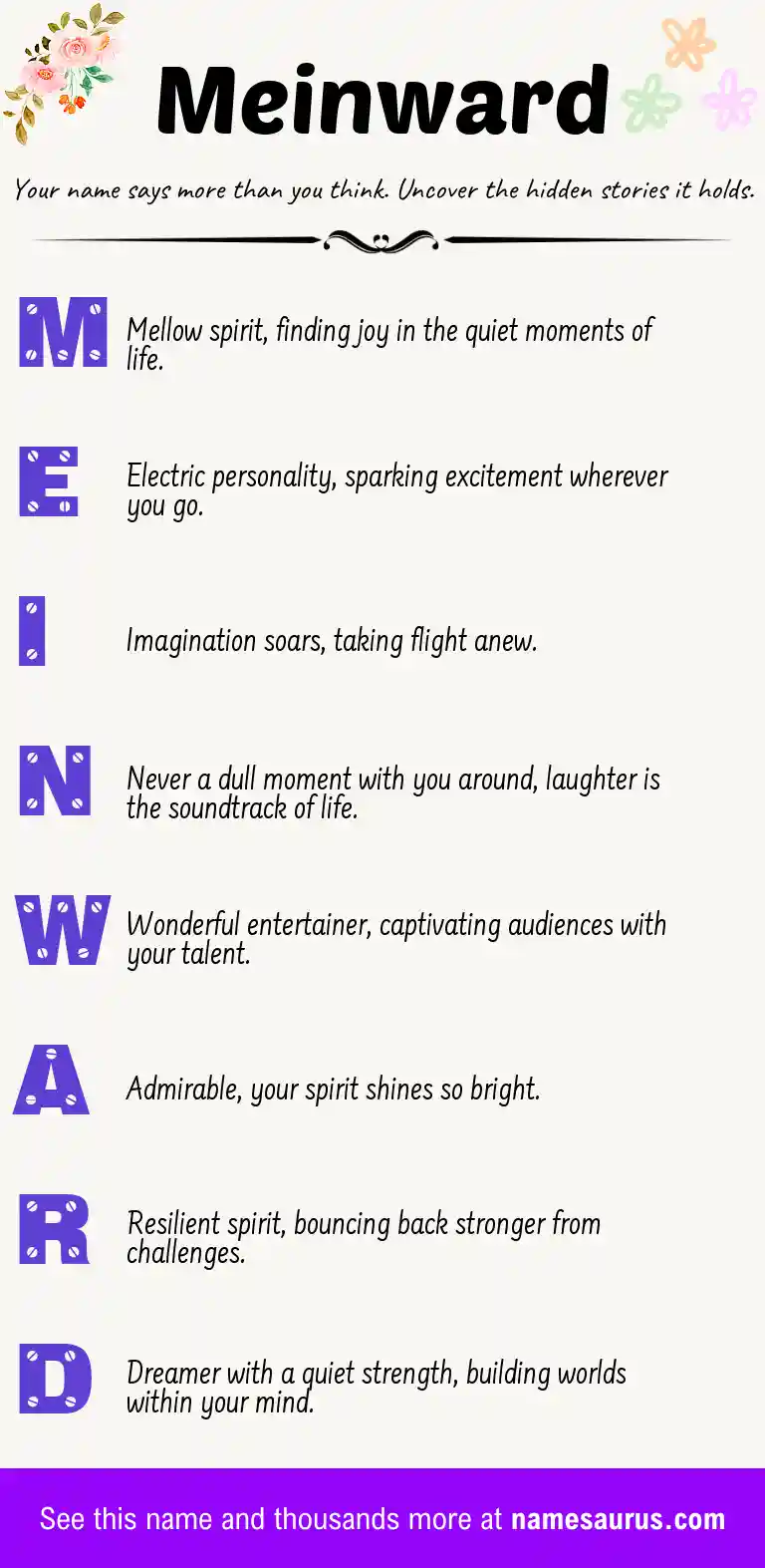 Acrostic poem about Meinward.