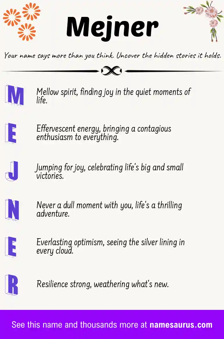 Acrostic poem about Mejner.