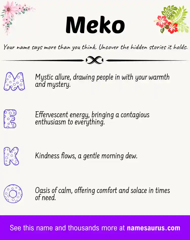 Acrostic poem about Meko.