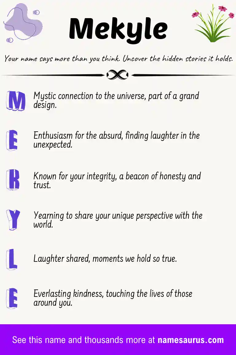 Acrostic poem about Mekyle.