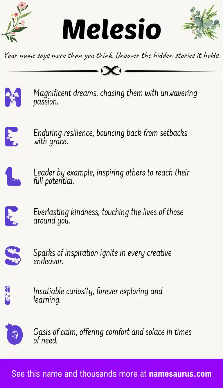 Acrostic poem about Melesio.