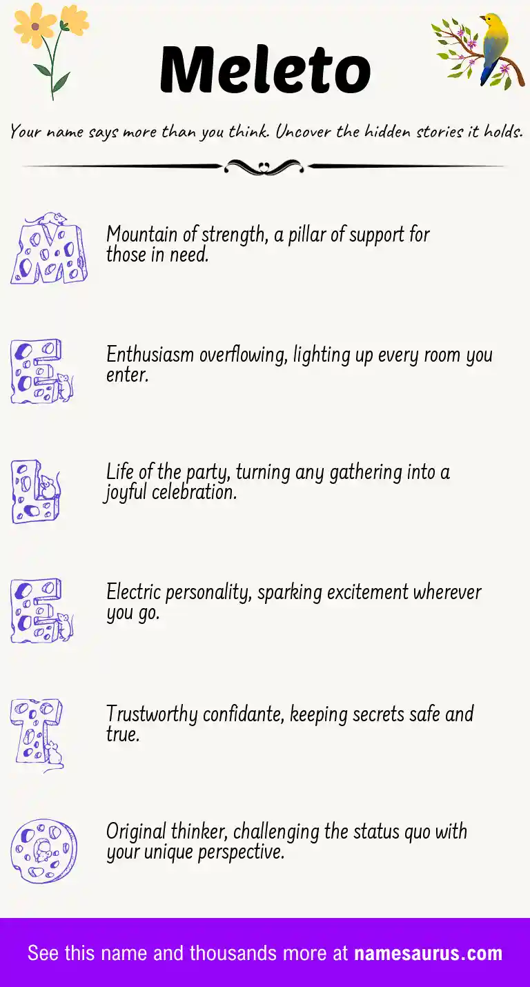 Acrostic poem about Meleto.