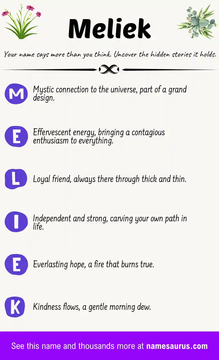 Acrostic poem about Meliek.