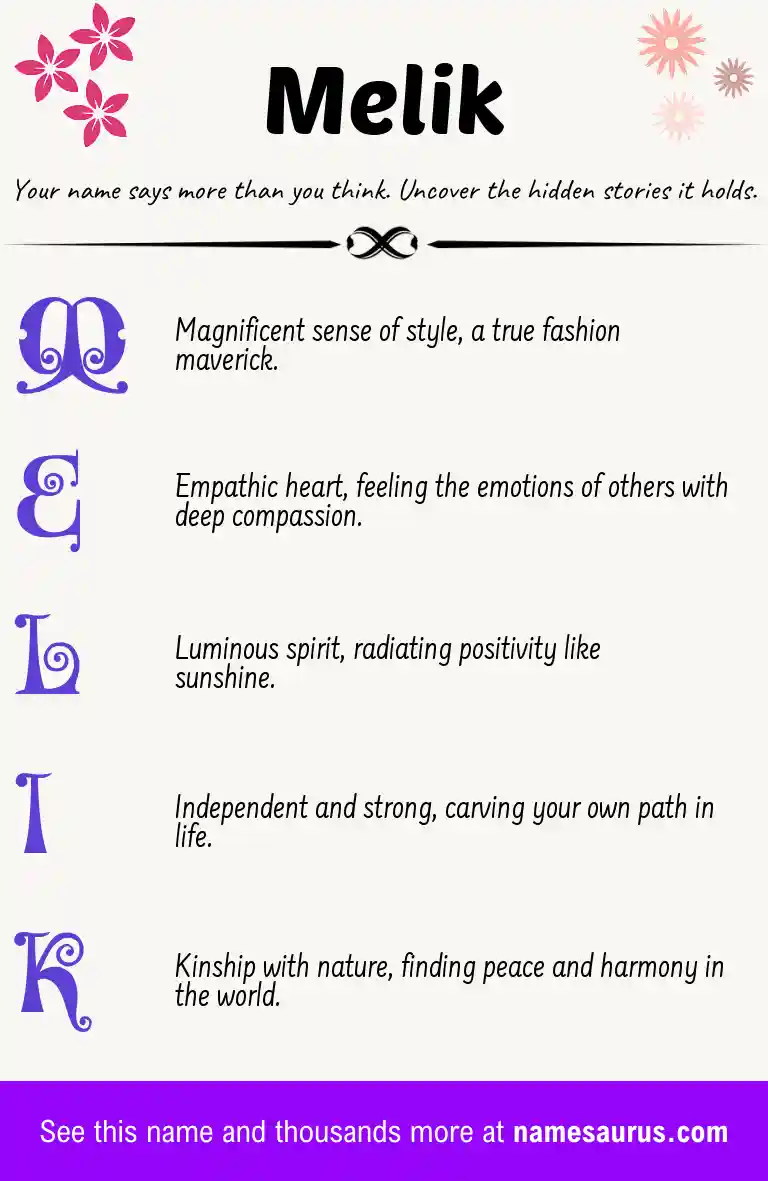 Acrostic poem about Melik.