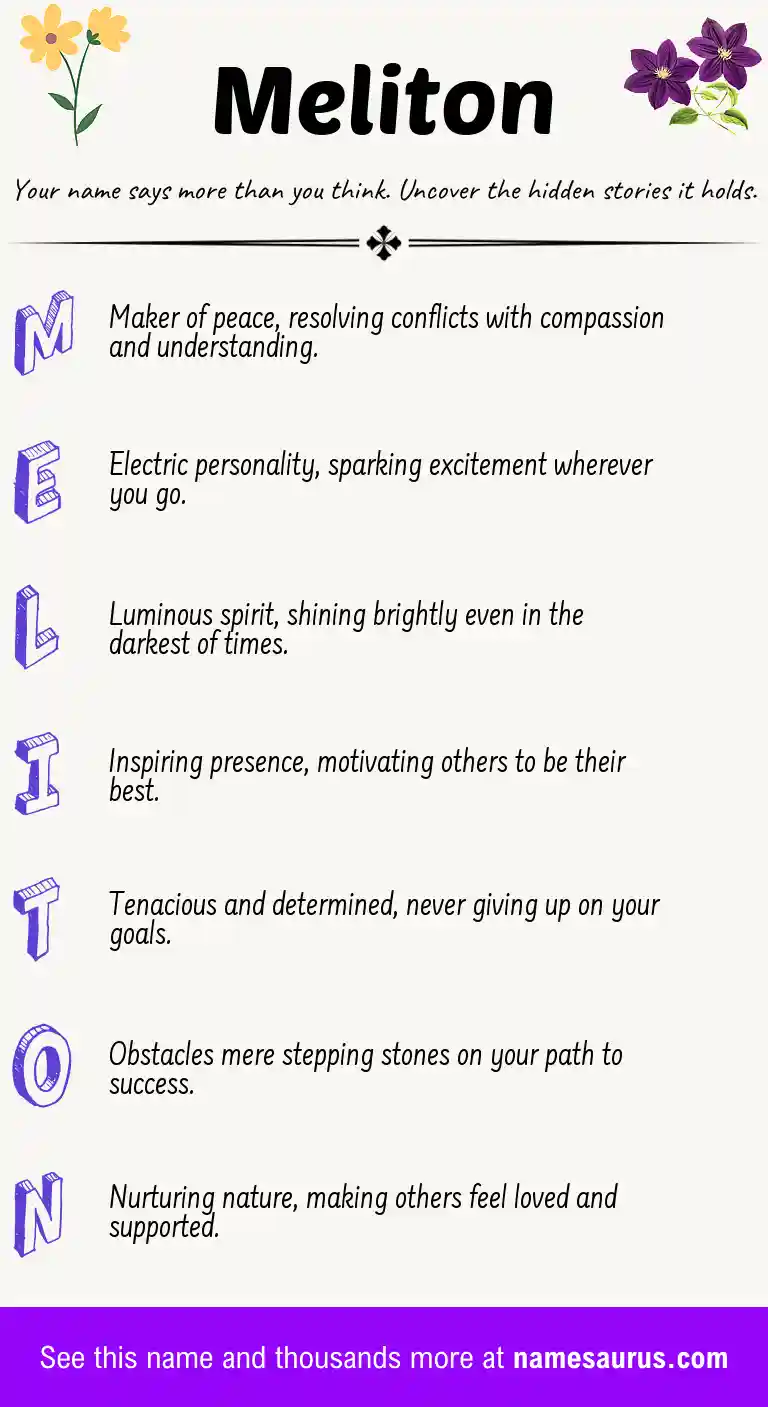 Acrostic poem about Meliton.