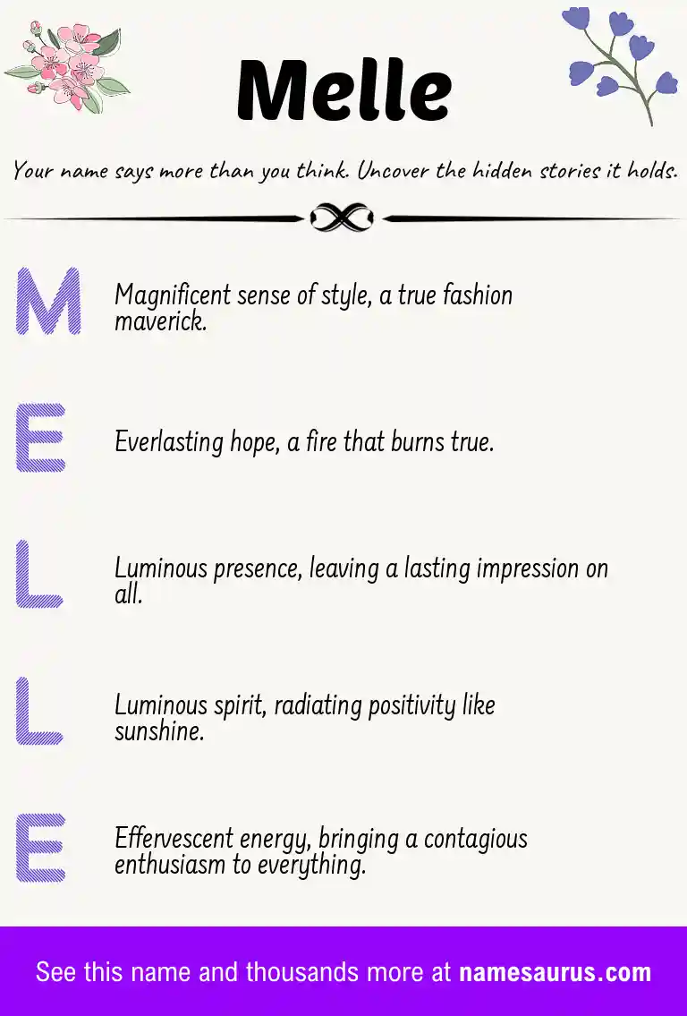 Acrostic poem about Melle.
