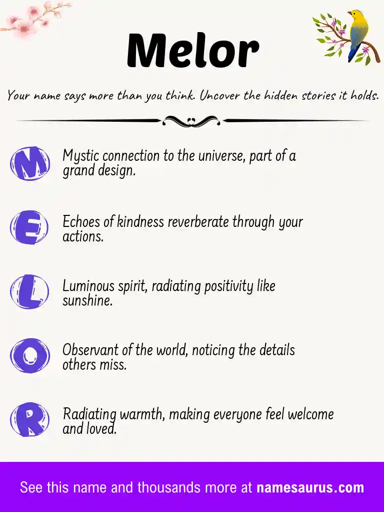 Acrostic poem about Melor.