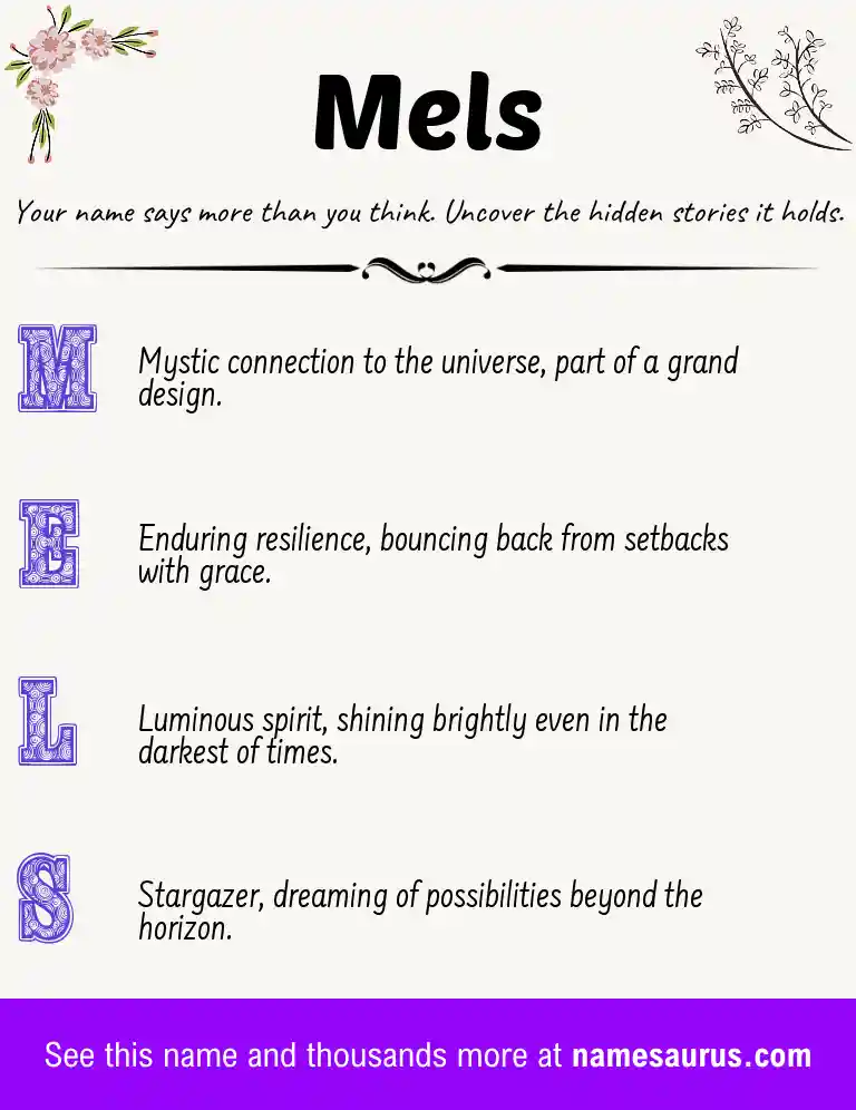 Acrostic poem about Mels.