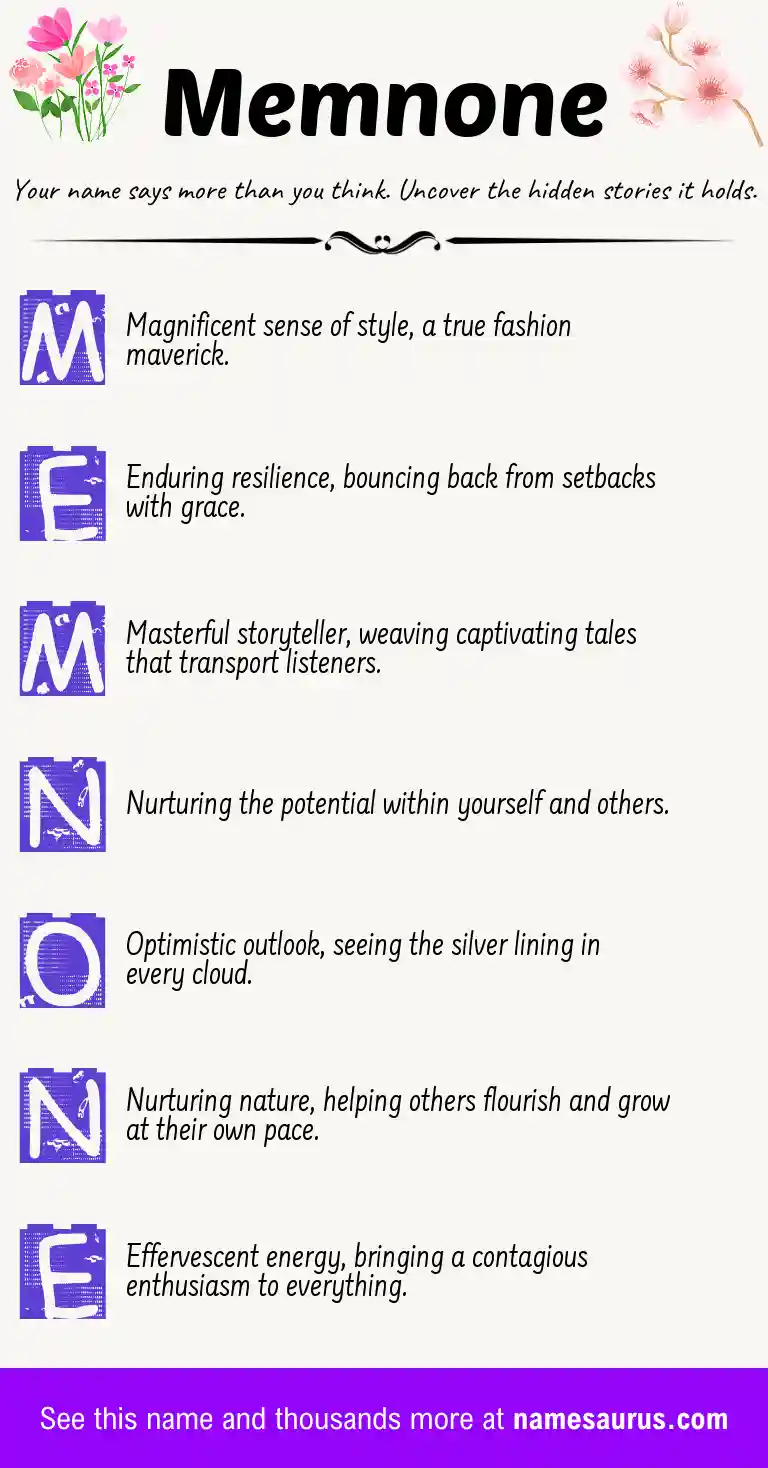 Acrostic poem about Memnone.