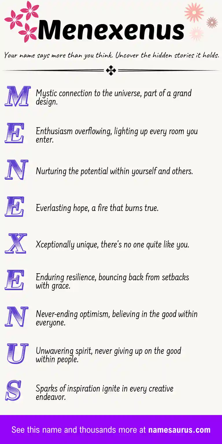 Acrostic poem about Menexenus.