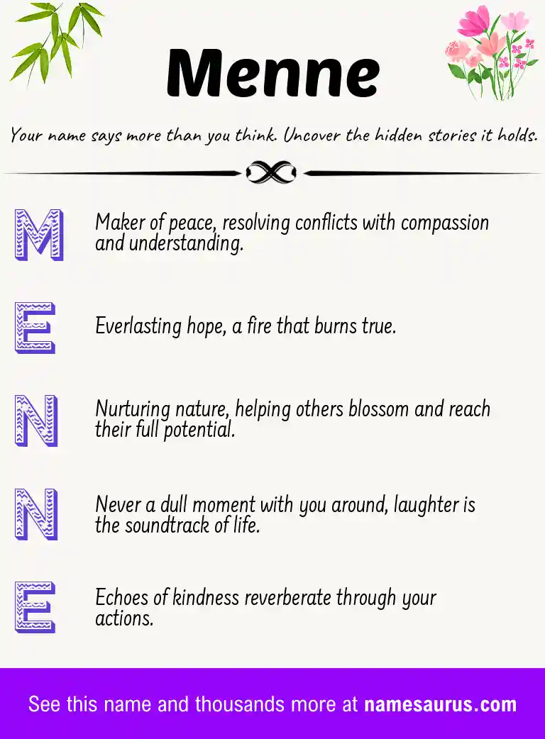 Acrostic poem about Menne.