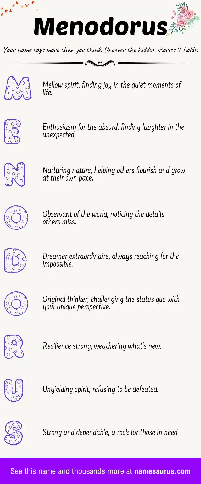 Acrostic poem about Menodorus.