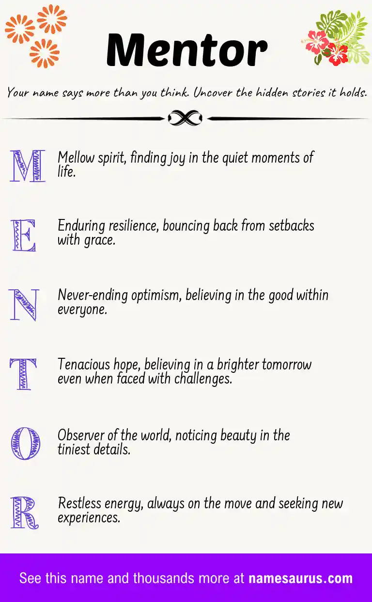 Acrostic poem about Mentor.