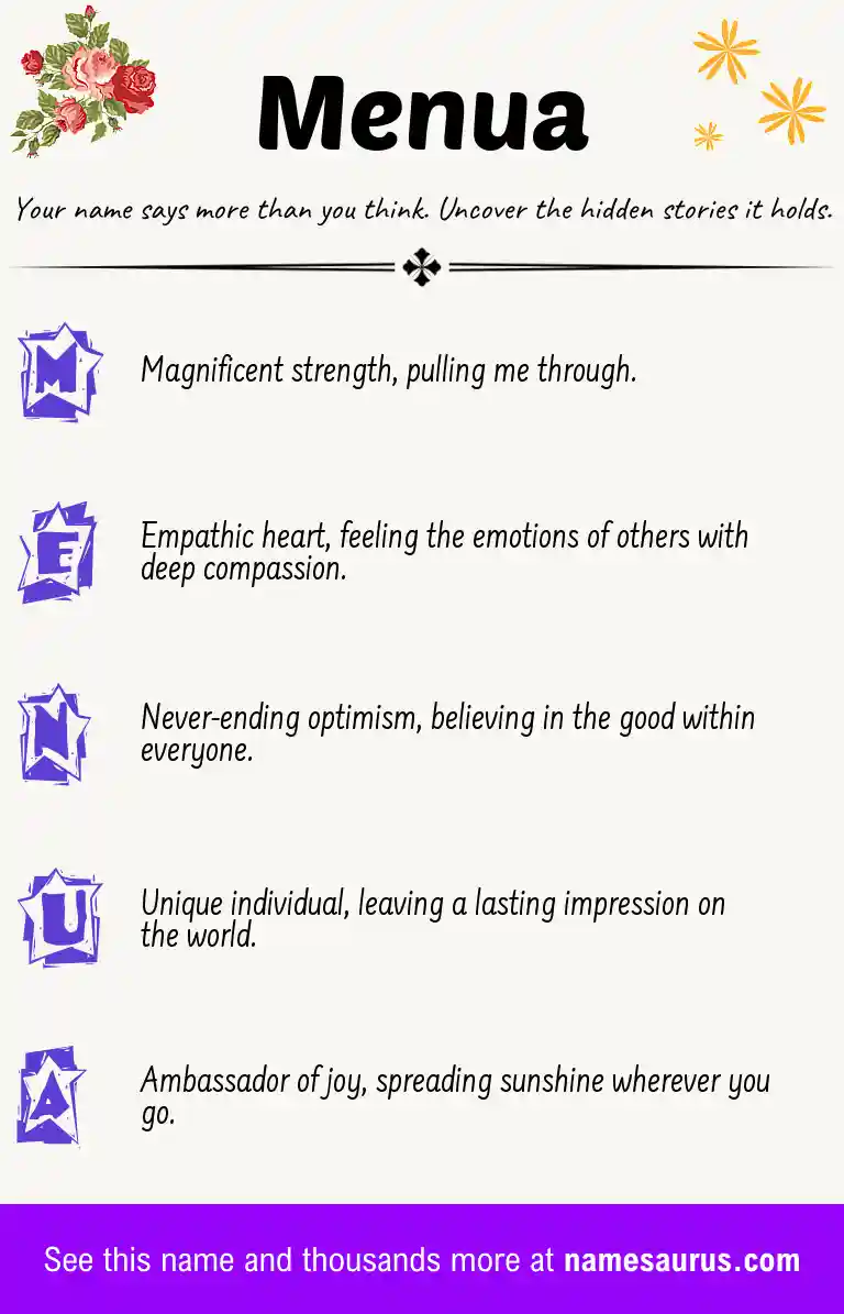 Acrostic poem about Menua.
