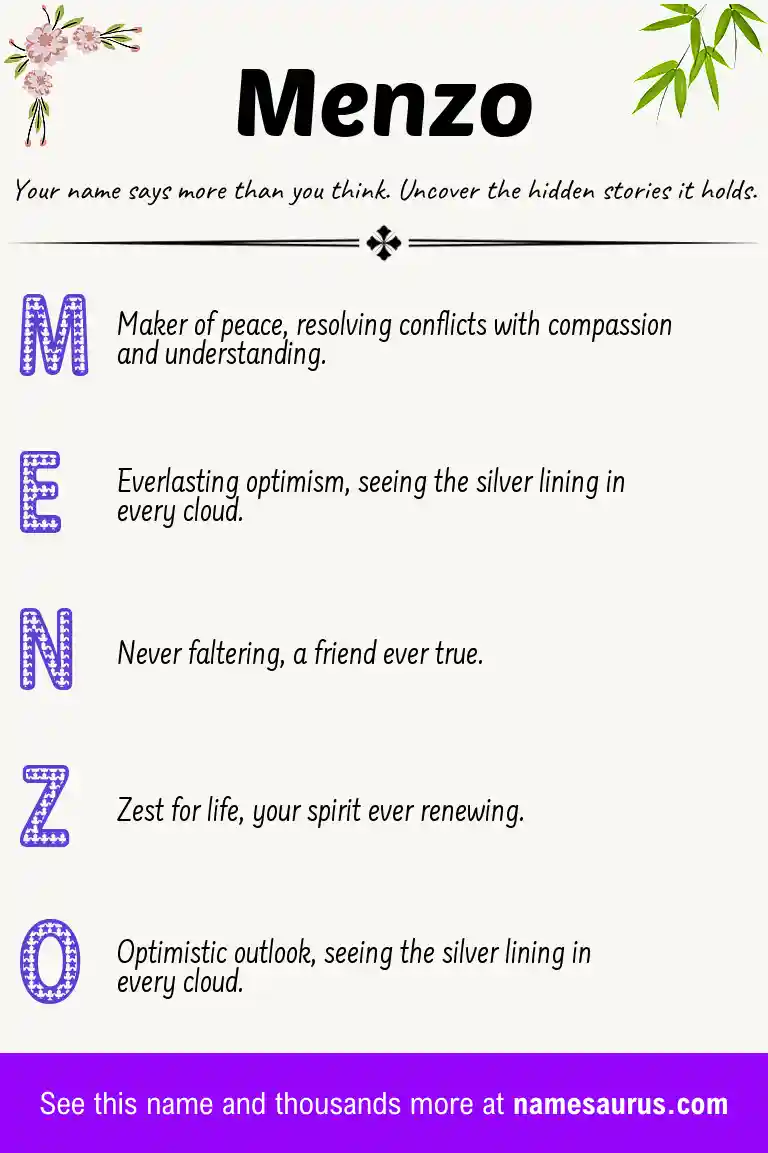Acrostic poem about Menzo.