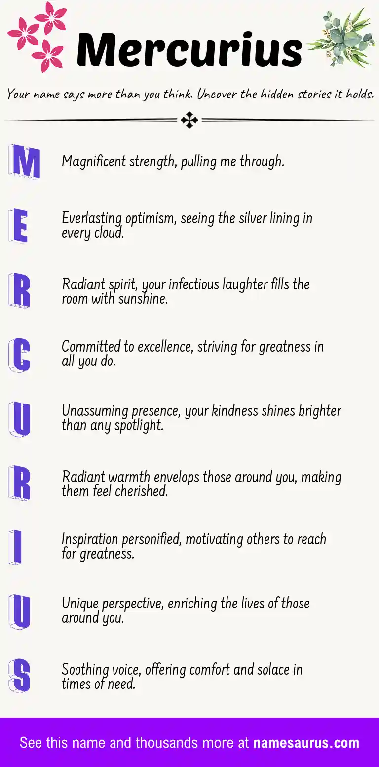 Acrostic poem about Mercurius.