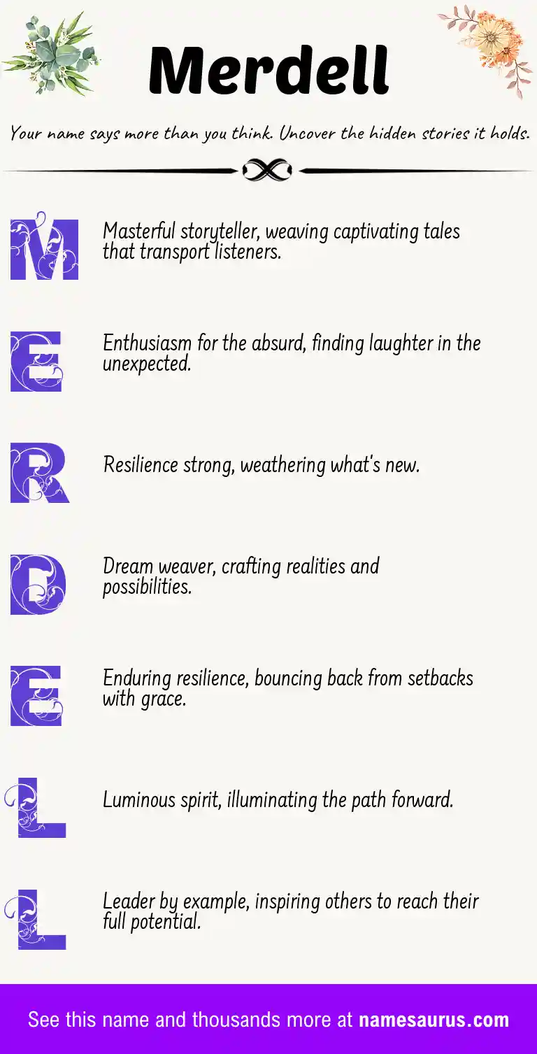 Acrostic poem about Merdell.