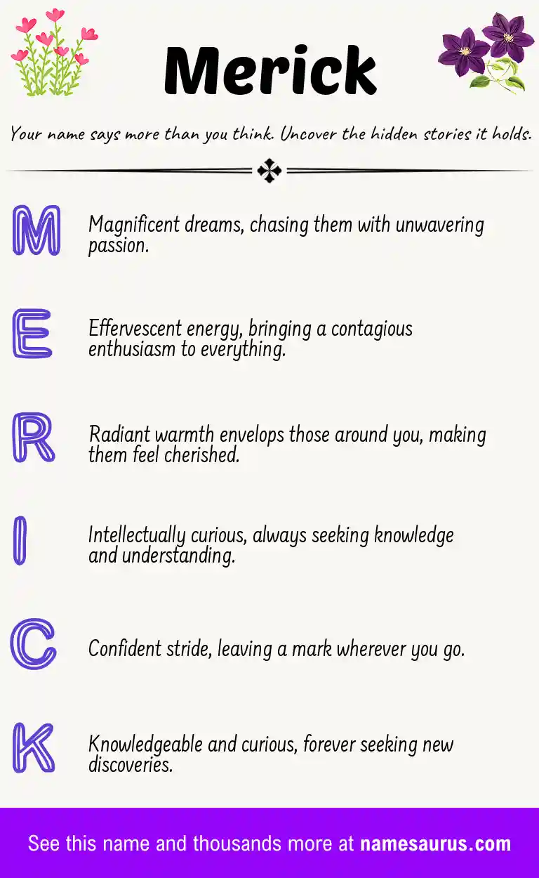 Acrostic poem about Merick.