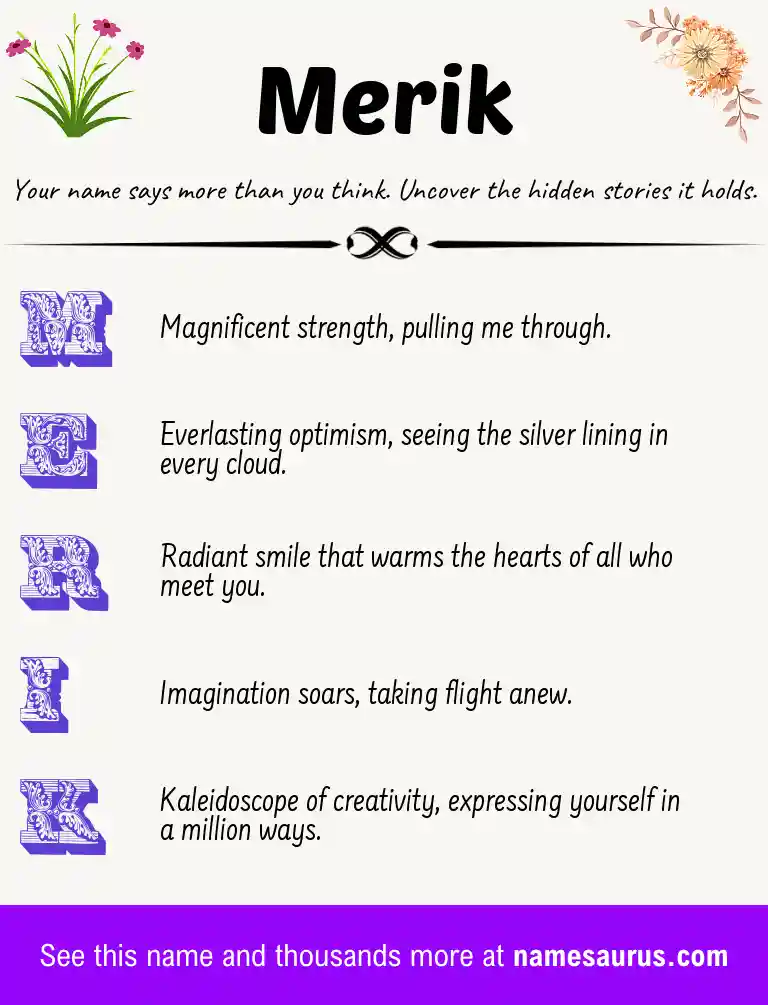 Acrostic poem about Merik.