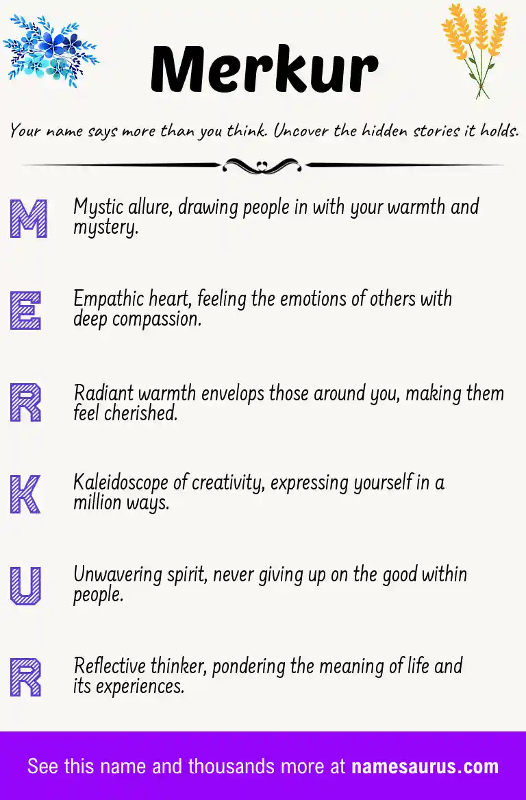 Acrostic poem about Merkur.