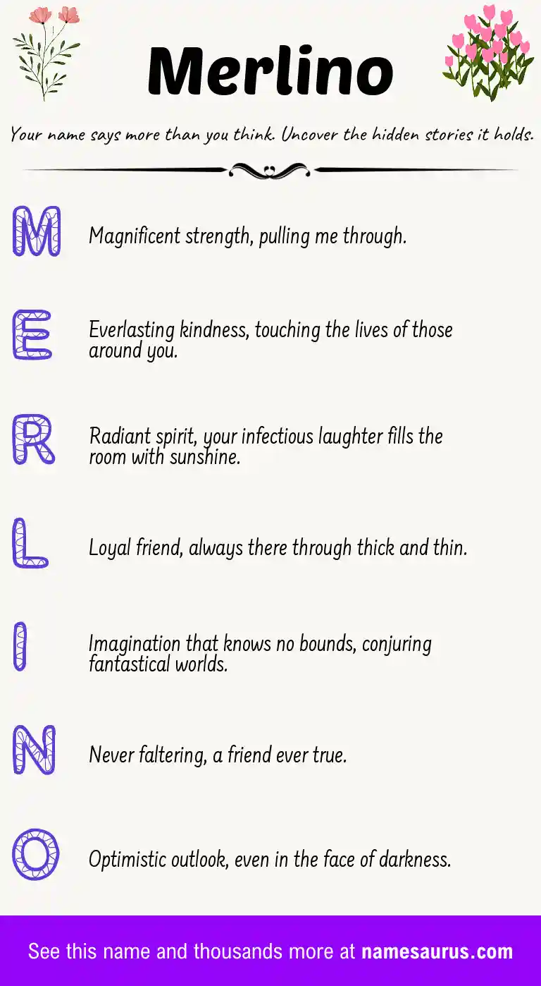 Acrostic poem about Merlino.
