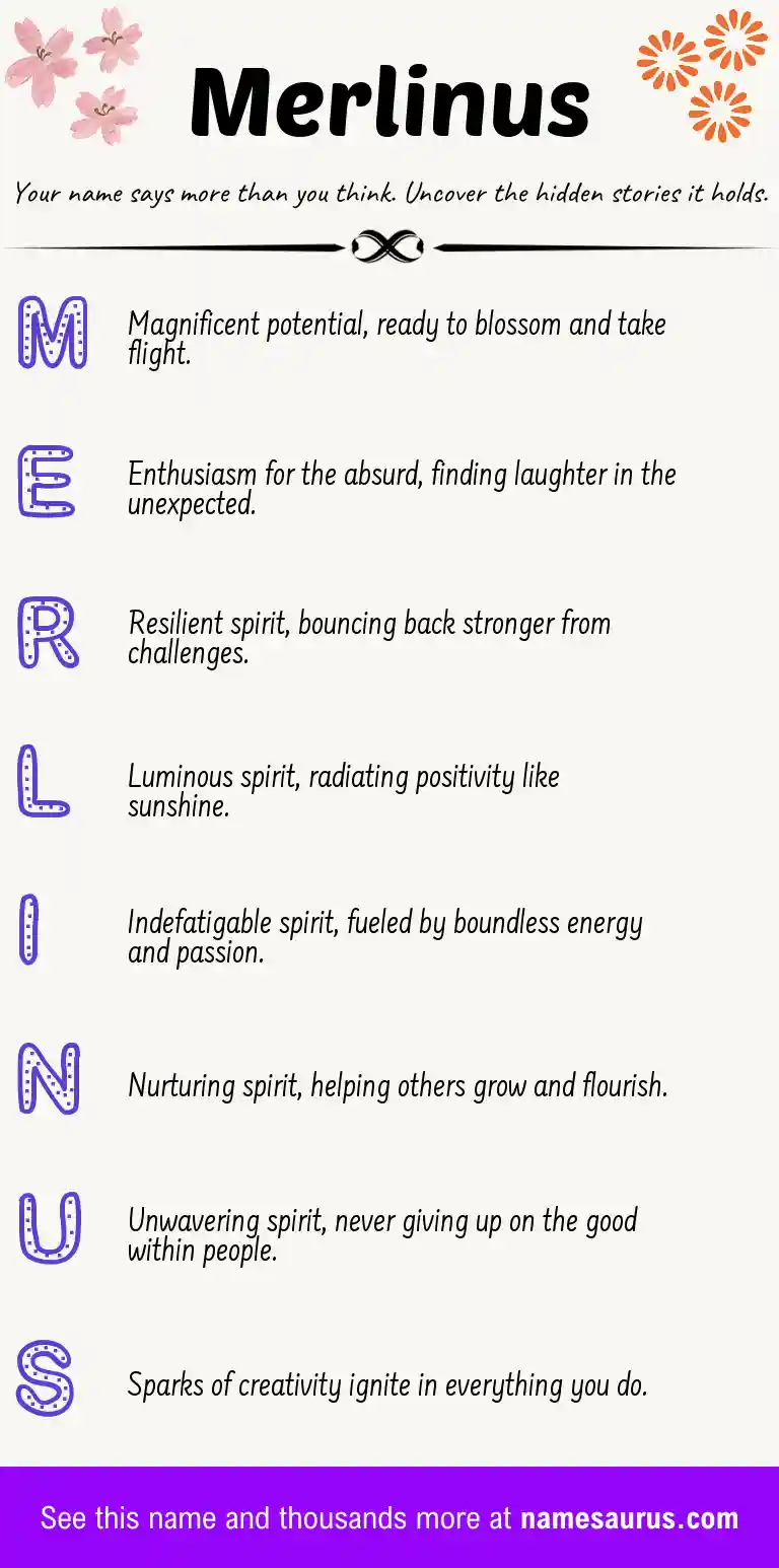 Acrostic poem about Merlinus.