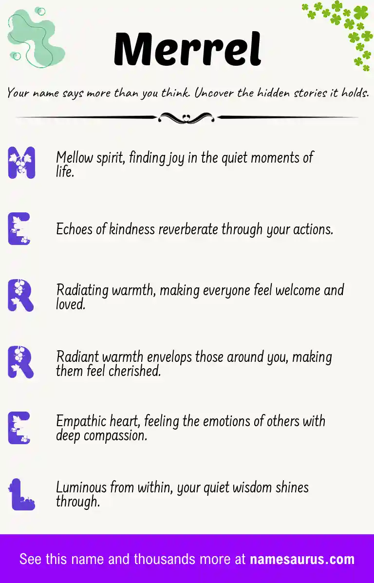 Acrostic poem about Merrel.