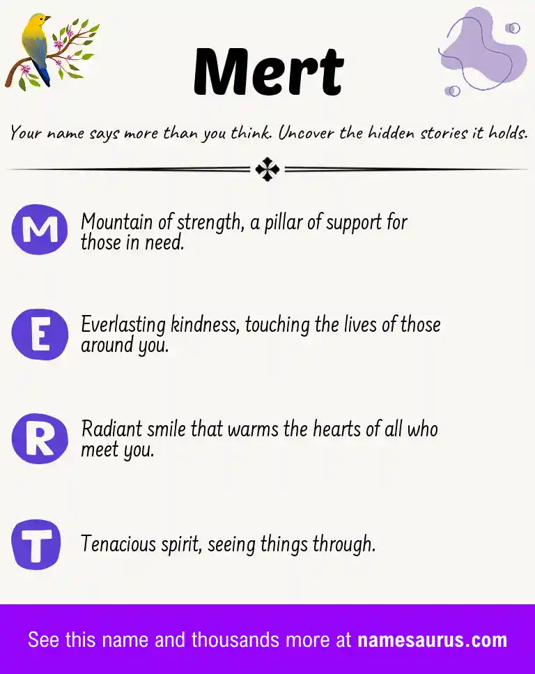 Acrostic poem about Mert.